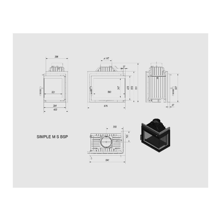 copy of Insert cheminée SMART MS 8 vitre à droite