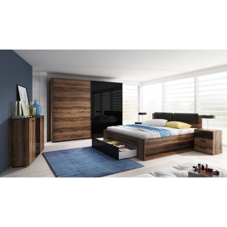 Lit adulte GALAXY 160x200 cm avec tiroir de rangement Lit adulte GALAXY 160x200 cm avec tiroir de rangement