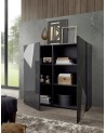 Buffet haut VITTORIA gris anthracite laqué 121x111x42 cm