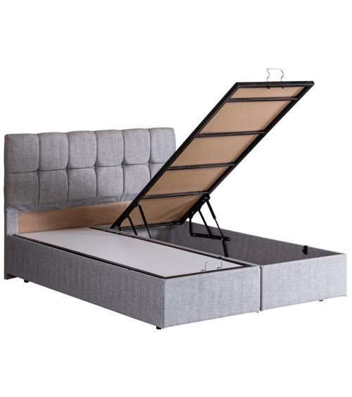 LIT coffre PARIS gris 160x200 cm