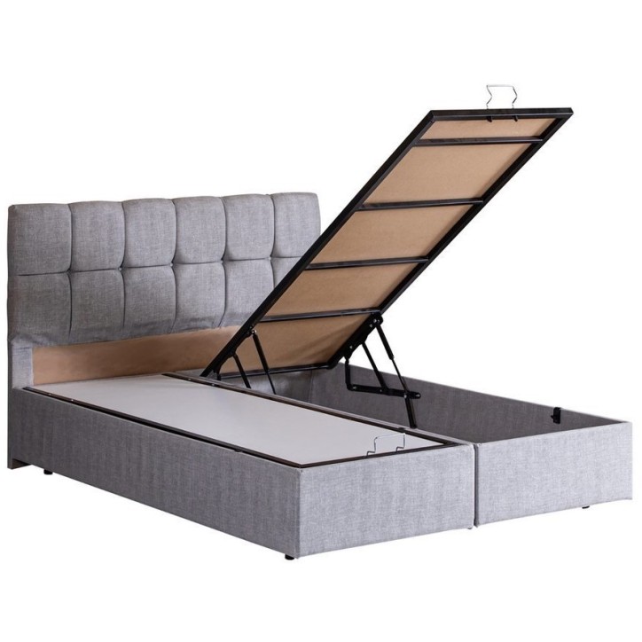 LIT coffre PARIS gris 160x200 cm