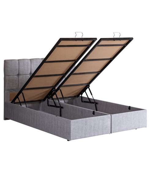 LIT coffre PARIS gris 160x200 cm