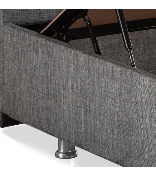 LIT coffre NIRON gris 160x200 cm