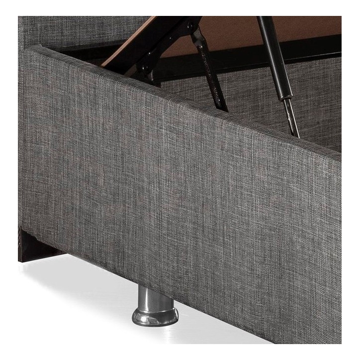 LIT coffre NIRON gris 160x200 cm