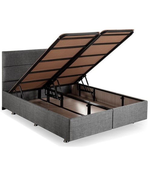 LIT coffre NIRON gris 160x200 cm