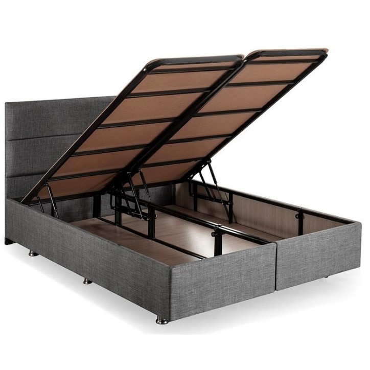 LIT coffre NIRON gris 160x200 cm