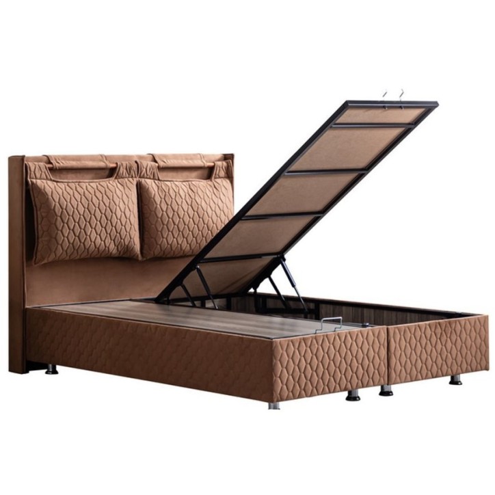 LIT coffre MADRID 90X200 café  et tête de lit inclus