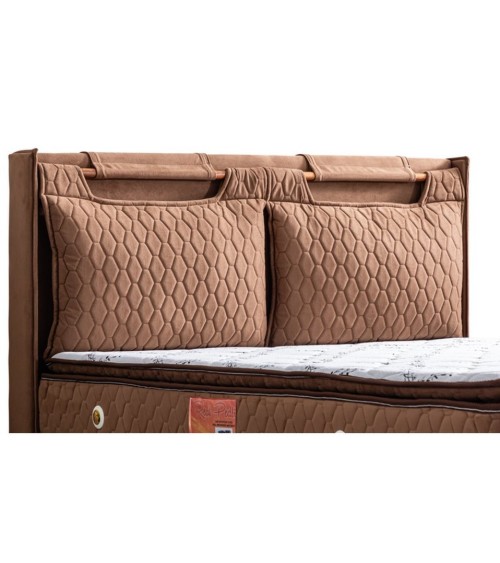 LIT coffre MADRID 90X200 café  et tête de lit inclus