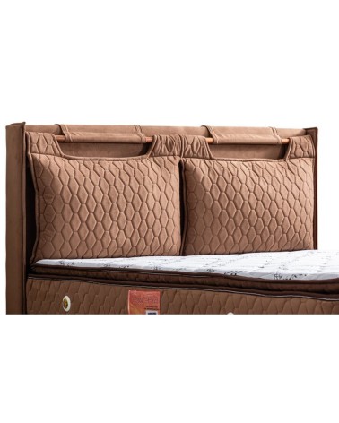 LIT coffre MADRID 90X200 café  et tête de lit inclus