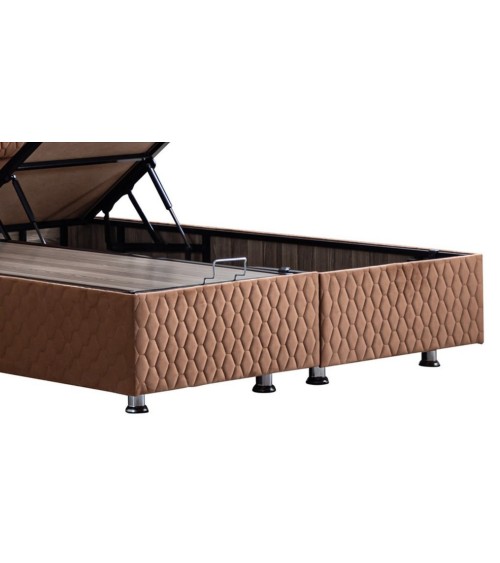 LIT coffre MADRID 90X200 café  et tête de lit inclus