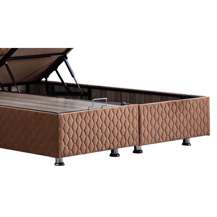 LIT coffre MADRID 90X200 café  et tête de lit inclus