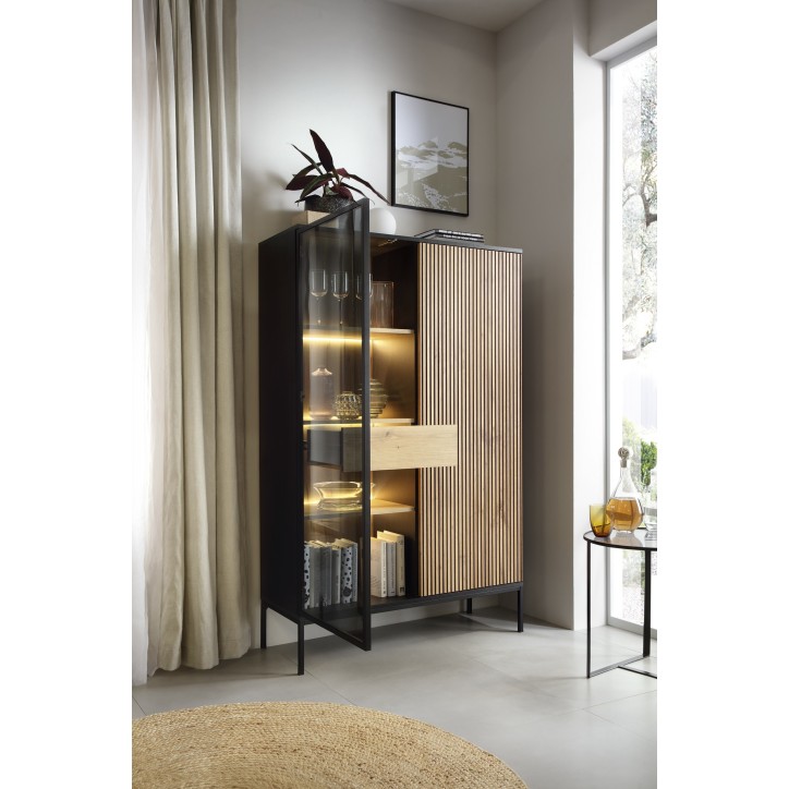 Gran cómoda ODENSE 104cm roble y negro