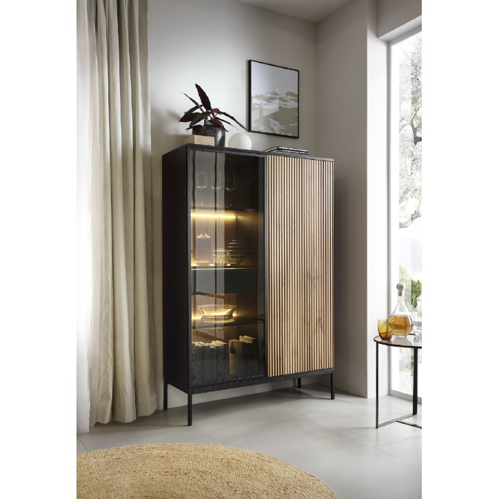 Gran cómoda ODENSE 104cm roble y negro