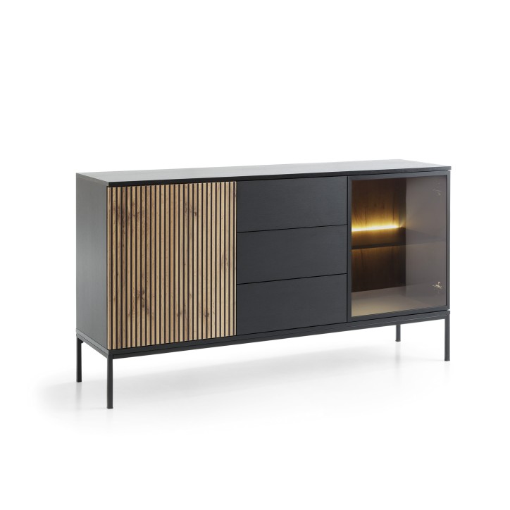 Aparador ODENSE 154 cm carvalho e preto Aparador ODENSE 154 cm carvalho e preto