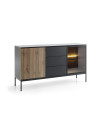 Mobile da soggiorno ODENSE 83x154cm - rovere e nero