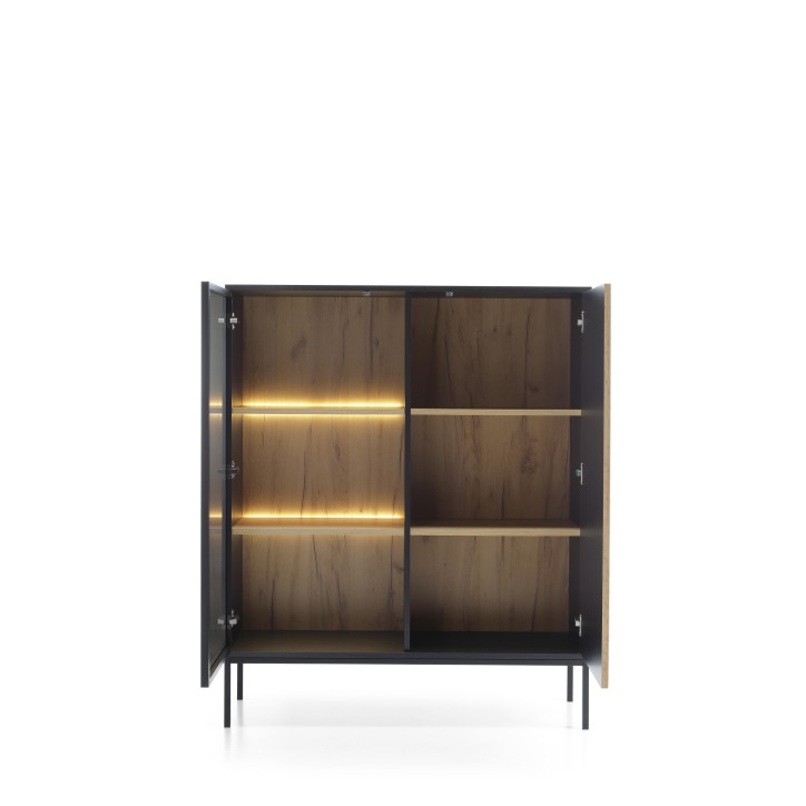 Cômoda ODENSE 104x126 cm - carvalho e preto