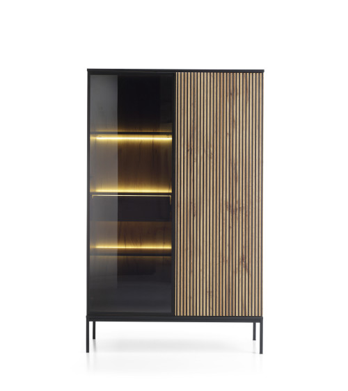 Vetrina ODENSE 104x166cm - rovere e nero