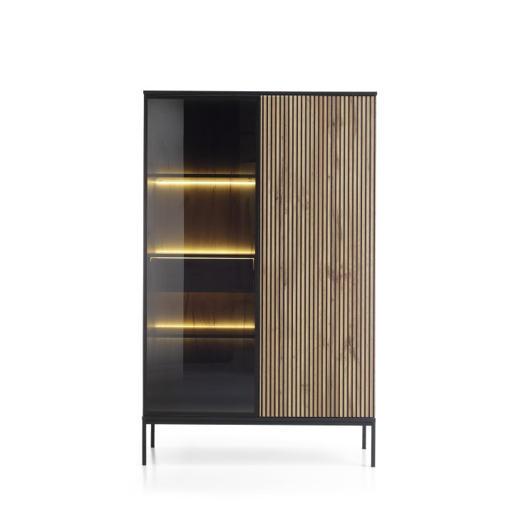 Gran cómoda ODENSE 104cm roble y negro