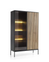 ODENSE Hoge Commode 104 cm eiken en zwart