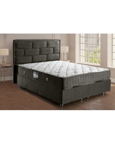 LIT coffre DIEGO anthracite  et tête de lit inclus 90/160x200 cm