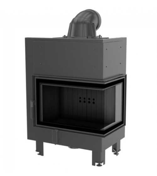 Inserto para chimenea MBZ 13 BS cristal en el lado derecho cristal curvado puerta de guillotina + 3 boquillas de recuperación de