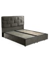 LIT coffre DIEGO anthracite  et tête de lit inclus 90/160x200 cm