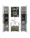 copy of Ensemble Salle de bain CORA : meuble suspendu avec vasque + 2 colonnes + miroir 140 x 50 x 53 cm