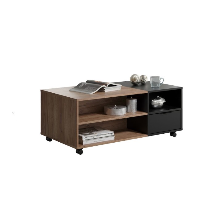 Salon complet KYOTO : table basse, meuble TV, vitrine, commode haute, (buffet)