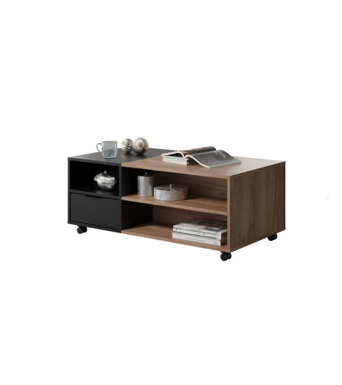 Salon complet KYOTO : table basse, meuble TV, vitrine, commode haute, (buffet)