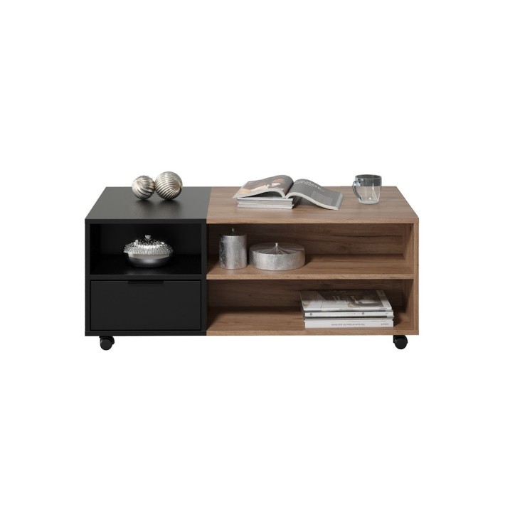 Salon complet KYOTO : table basse, meuble TV, vitrine, commode haute, (buffet)