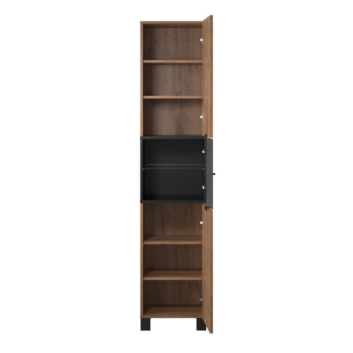 Salon complet KYOTO : table basse, meuble TV, vitrine, commode haute, (buffet)