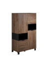 Salon complet KYOTO : table basse, meuble TV, vitrine, commode haute, (buffet)