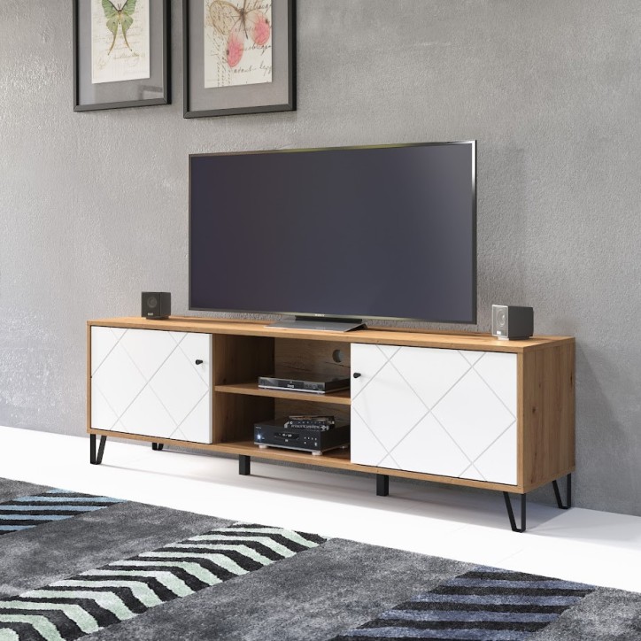 Salon complet BIANCA : table basse, meuble TV, vitrine, commode haute, (buffet) Salon complet BIANCA : table basse, meuble TV, vitrine, commode haute, (buffet)