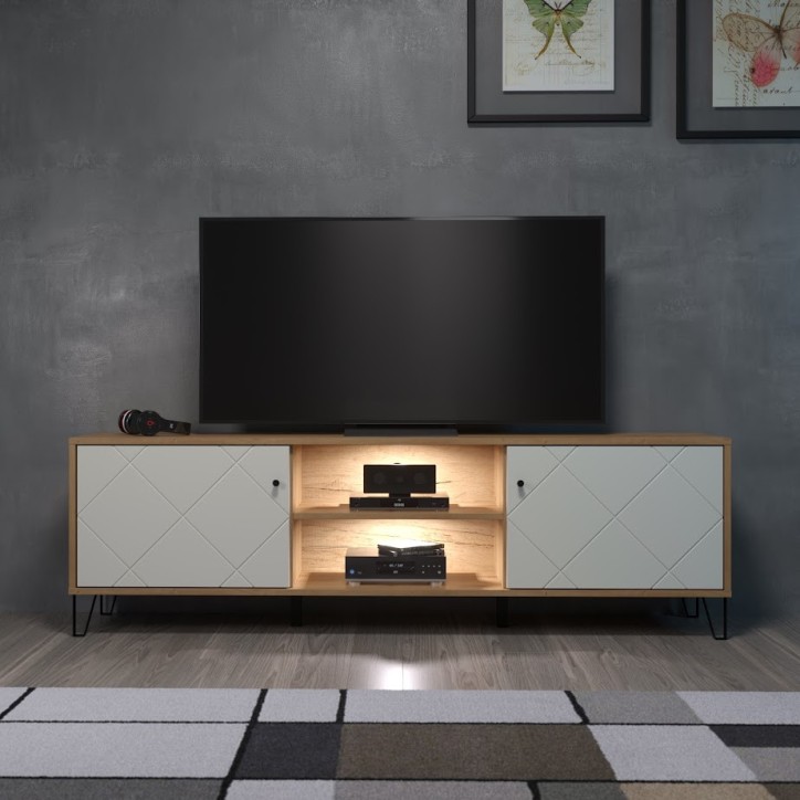 copy of Salon complet KYOTO : table basse, meuble TV, vitrine, commode haute, (buffet)