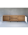 Salon complet BIANCA : table basse, meuble TV, vitrine, commode haute, (buffet)