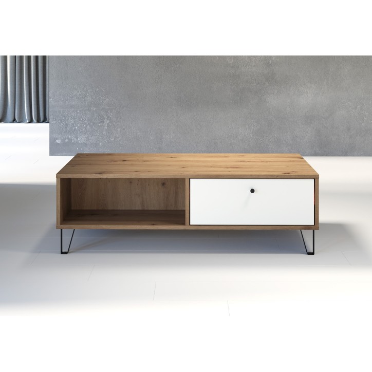 Sala BIANCA completa: mesa de centro, móvel de TV, vitrine, cômoda alta, (aparador)