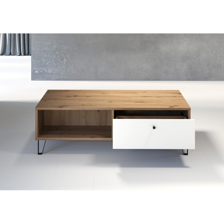 Salon complet BIANCA : table basse, meuble TV, vitrine, commode haute, (buffet) Salon complet BIANCA : table basse, meuble TV, vitrine, commode haute, (buffet)