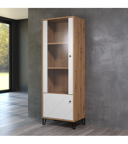 Sala BIANCA completa: mesa de centro, móvel de TV, vitrine, cômoda alta, (aparador)