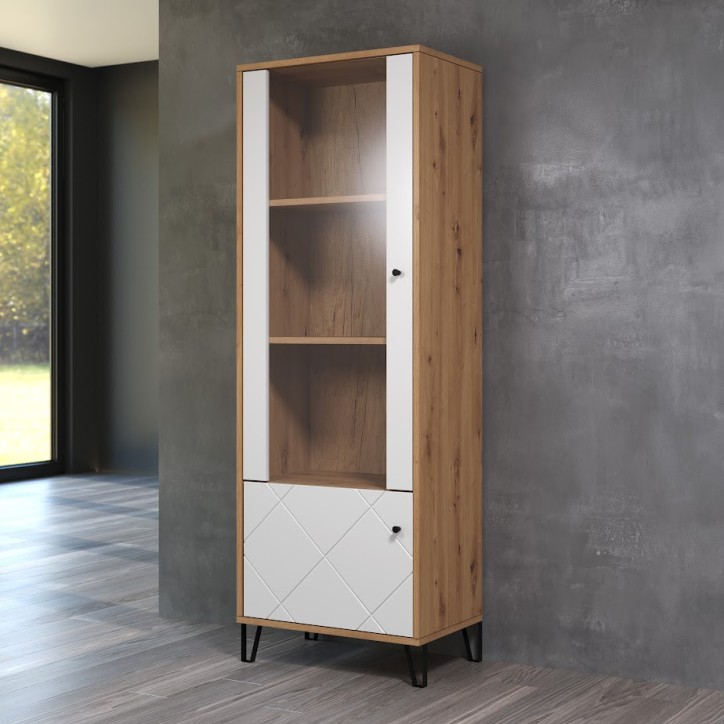 Salon complet BIANCA : table basse, meuble TV, vitrine, commode haute, (buffet) Salon complet BIANCA : table basse, meuble TV, vitrine, commode haute, (buffet)