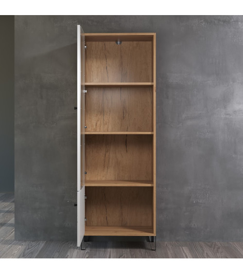 Salón BIANCA completo: mesa de centro, mueble TV, vitrina, cómoda alta, (aparador)