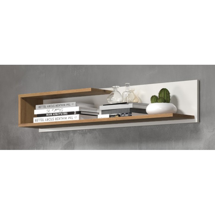 Salon complet BIANCA : table basse, meuble TV, vitrine, commode haute, (buffet)