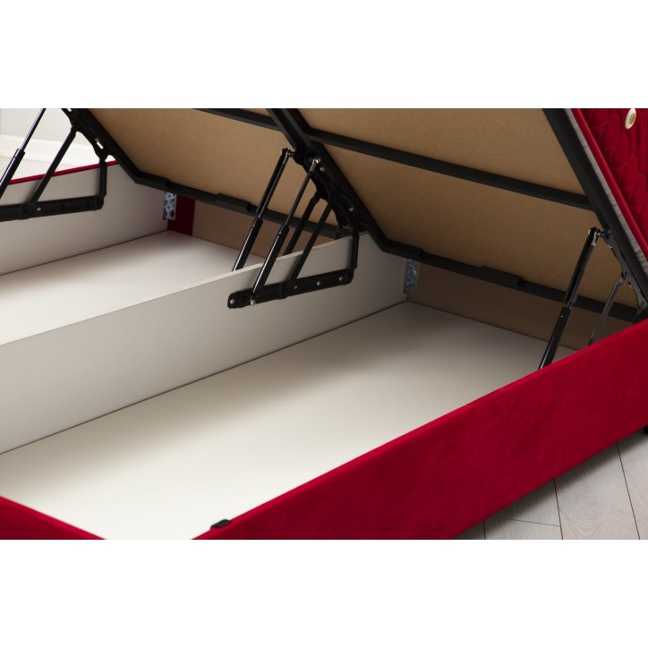 LIT coffre + tête de lit AMOUR 160x200 cm rouge