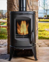 copy of Poêle à bois en fonte côtés en verre 14 kW MARACAY