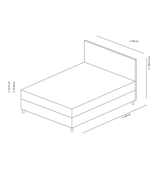 LIT coffre + tête de lit SAFIR 160x200 cm