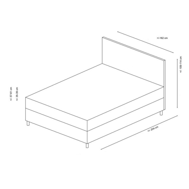 LIT coffre + tête de lit SAFIR 160x200 cm