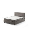 LIT coffre + tête de lit MOTYA 160x200 cm gris clair