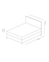 LIT coffre + tête de lit MOTYA 160x200 cm gris clair