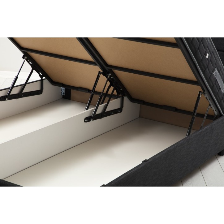 LIT coffre + tête de lit MOTYA 160x200 cm anthracite