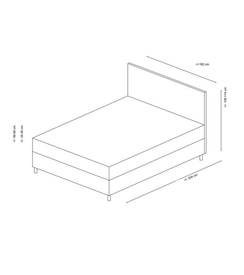 LIT coffre + tête de lit MOTYA 160x200 cm anthracite