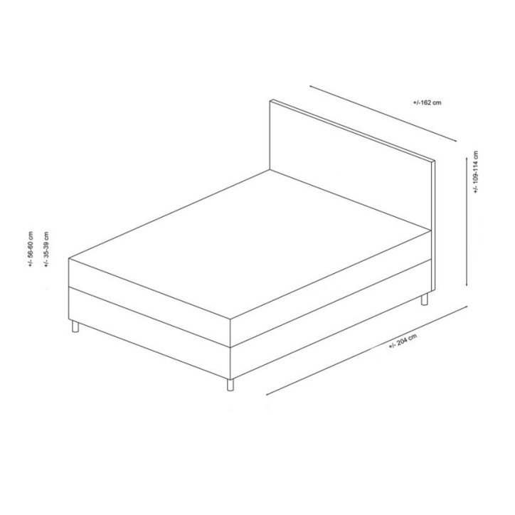 LIT coffre + tête de lit MOTYA 160x200 cm anthracite